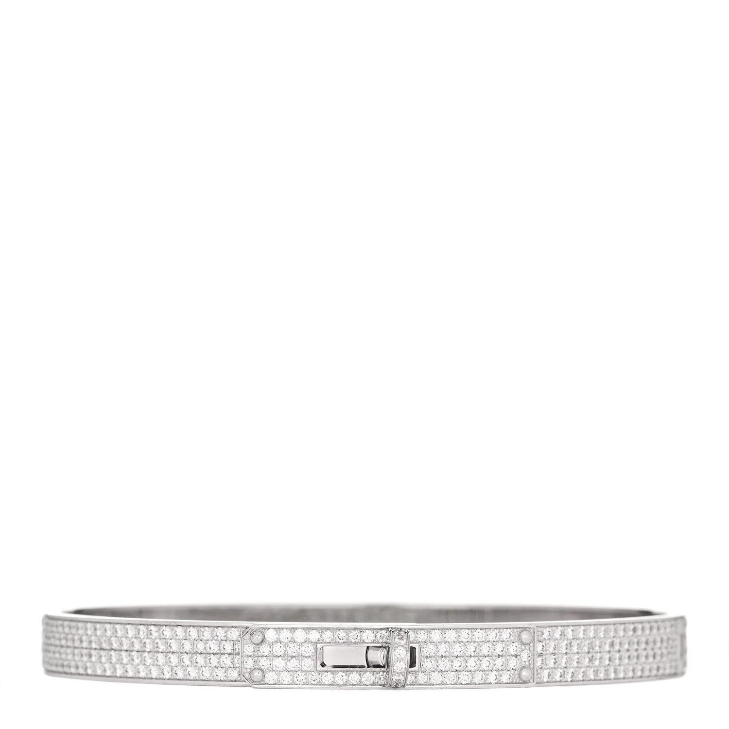 Hermès — 18K White Gold Kelly Full Pave SH — Jewelry — resale