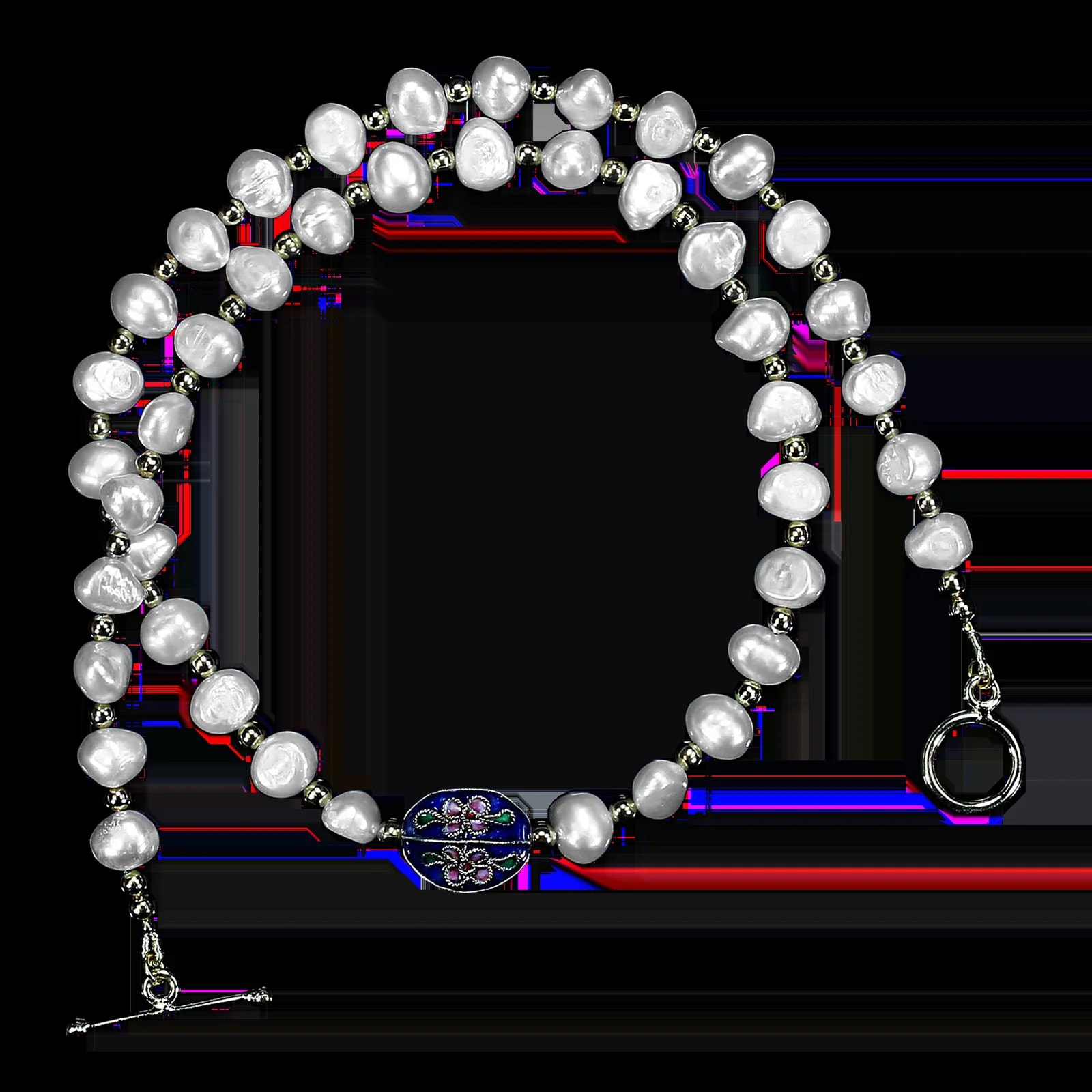 Ajd 19 Inch Double Shine With Cloisonné Focal — Jewelry — resale