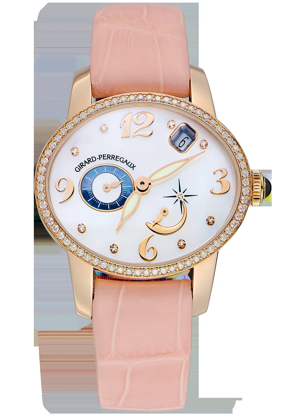 Worldofluxuryus — Girard Perregaux Cat's Eye 18K Rose Gold & Diamonds Lady's — Watch — resale