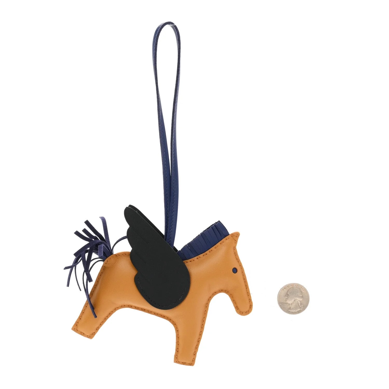 Milo Grigri Rodeo Pegase Horse Bag Charm Sesame Saphir 2