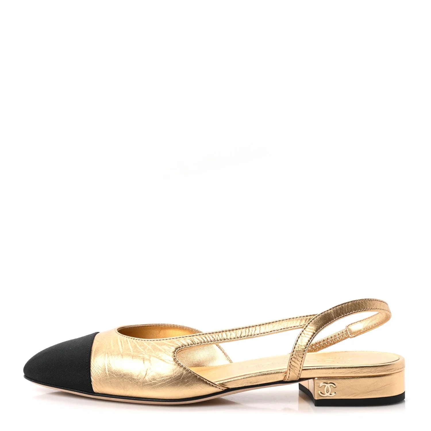 Chanel — Grosgrain Cap Toe CC Slingback 36 Dark — Designer Shoe — resale