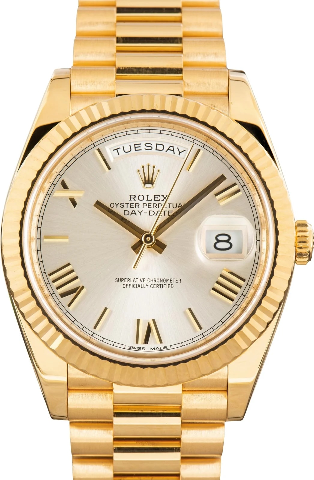 Rolex Day-Date 40 Silver Roman Dial 228238 18k Yellow Gold 2