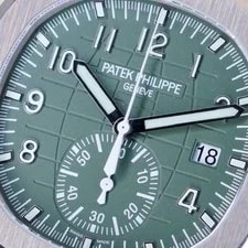 Patek Philippe Aquanaut 5968G-010 Green Travel Aqua Green Dial 18K White Gold 2