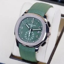 Patek Philippe Aquanaut 5968G-010 Green Travel Aqua Green Dial 18K White Gold 3