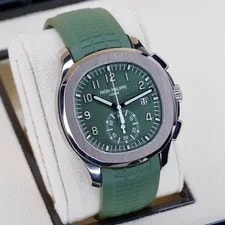 Patek Philippe Aquanaut 5968G-010 Green Travel Aqua Green Dial 18K White Gold 4