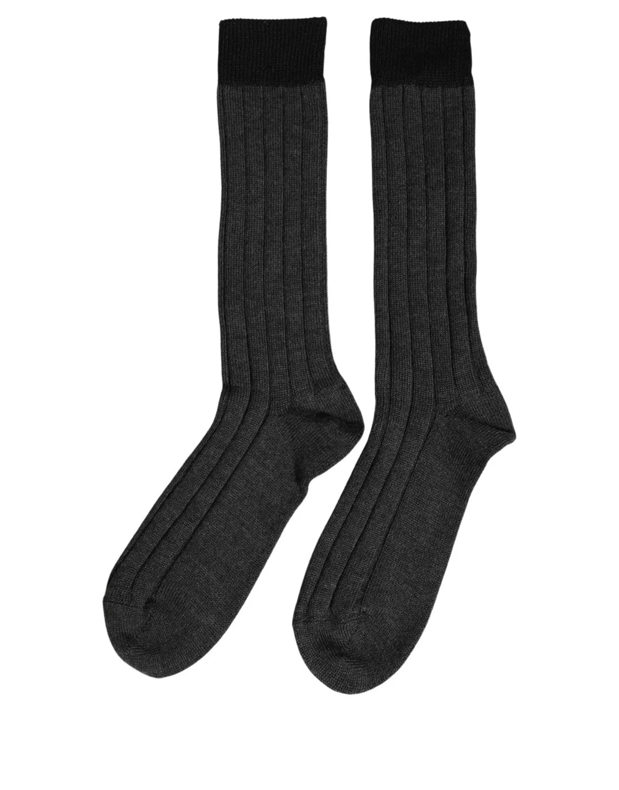 Dolce & Gabbana Dark Logo Calf Long Ribbed Accessory Socks 2