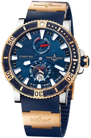 Worldofluxuryus — Ulysse Nardin Maxi Marine Diver Hammerhead Shark 18K Rose Gold & Titanium — Watch — resale