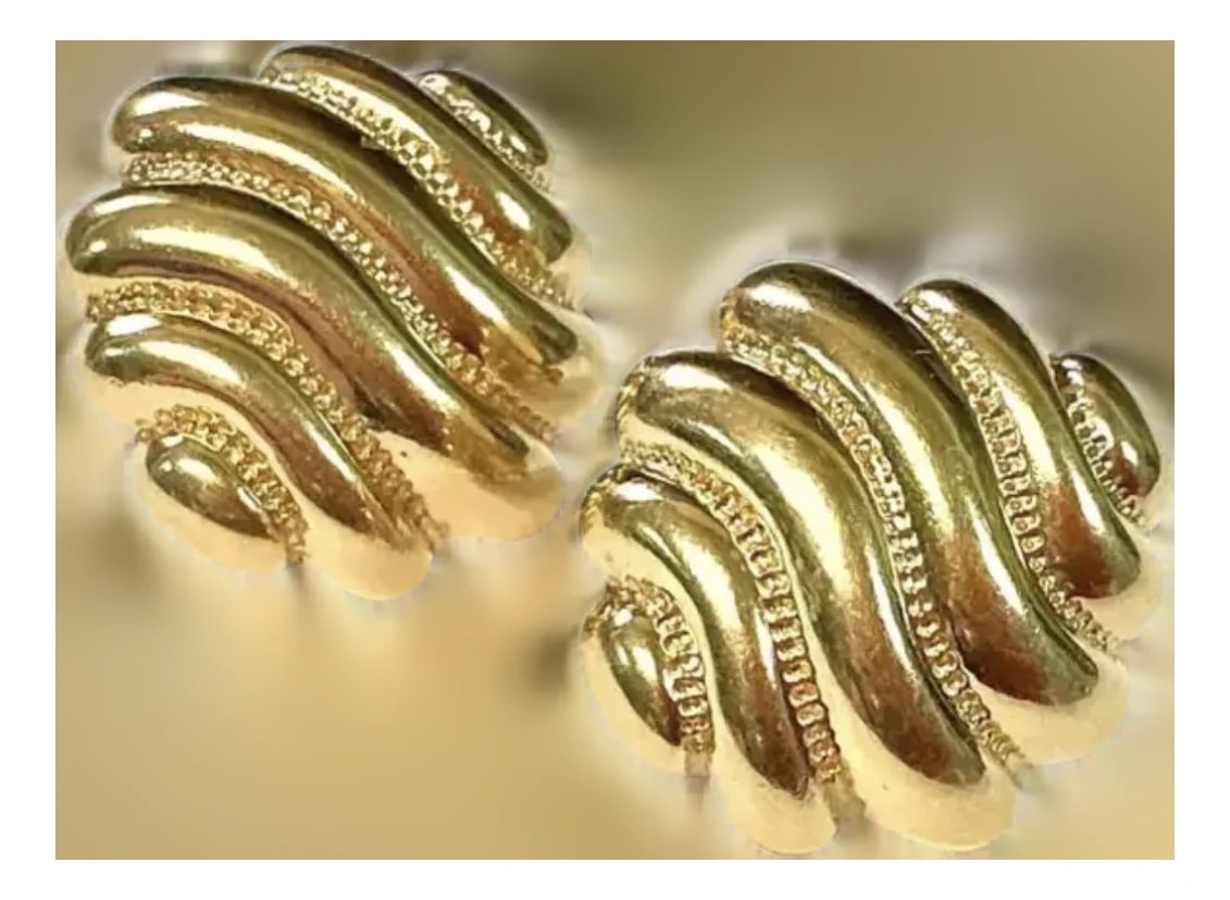 Pair of 14k Yellow Gold Sculptural — Jewelry — resale