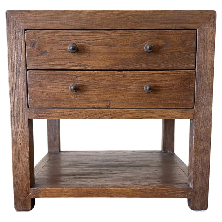 Bloom Home Inc — Nathalie II 2 Drawer Reclaimed Elm Nightstand 26″ – Chestnut — Furniture — resale