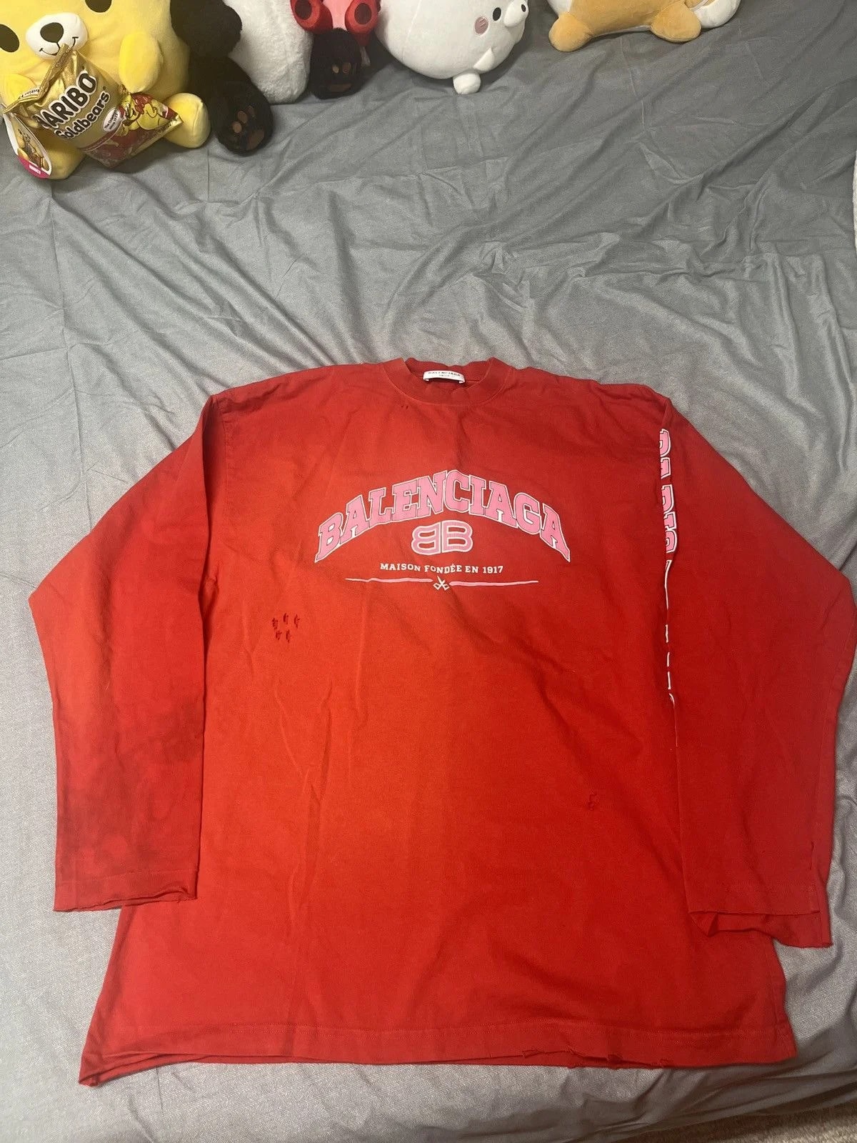 Balenciaga — Balenciaga Paris Distressed / Ling Sleeve Shirt — streetwear — resale