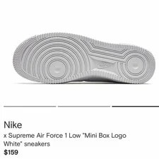 Nike × Supreme Air Force 1 Low "Mini Box LogoWhite" sz9 3