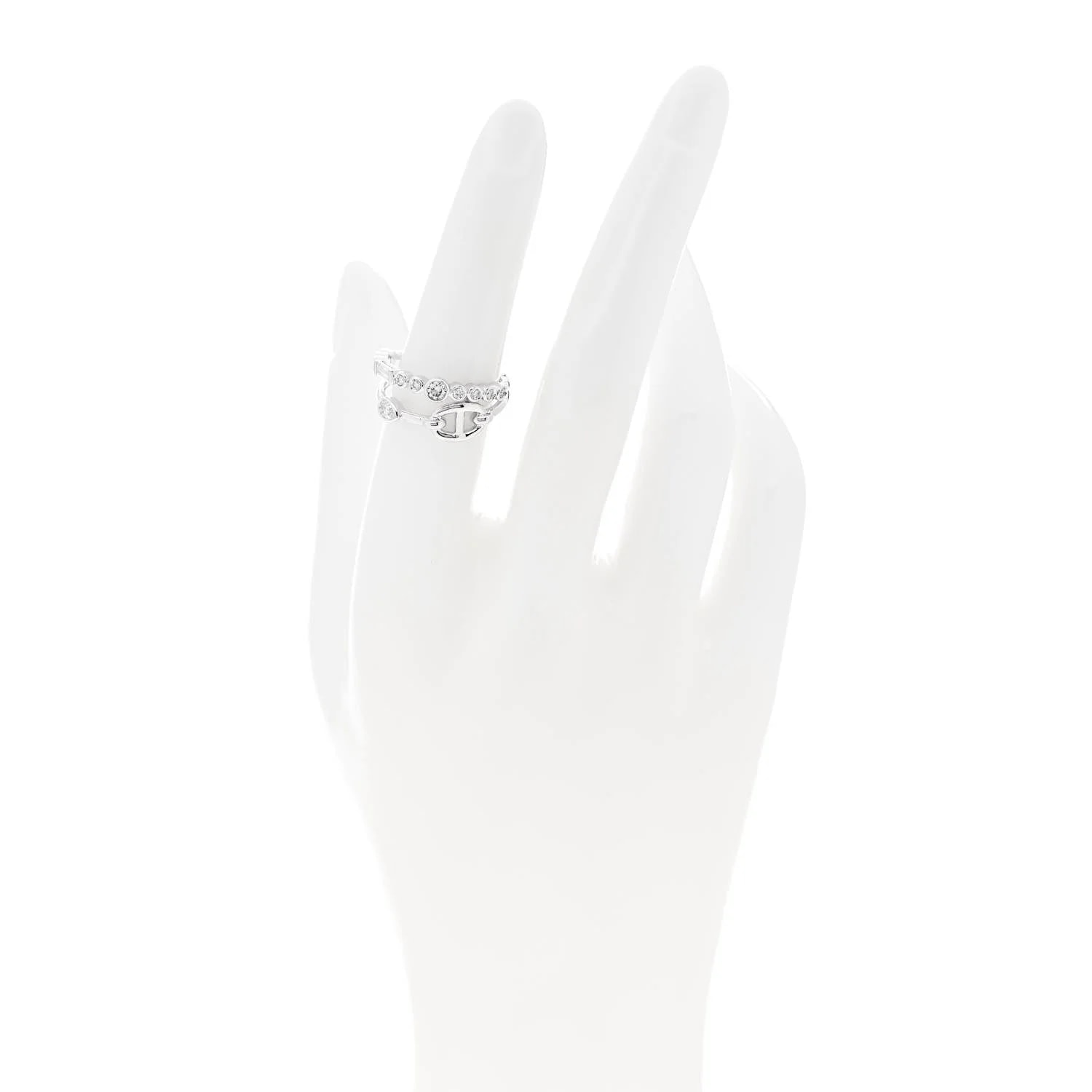 18K White Gold Chaine D'Ancre Fancy Chaos 52 6 2