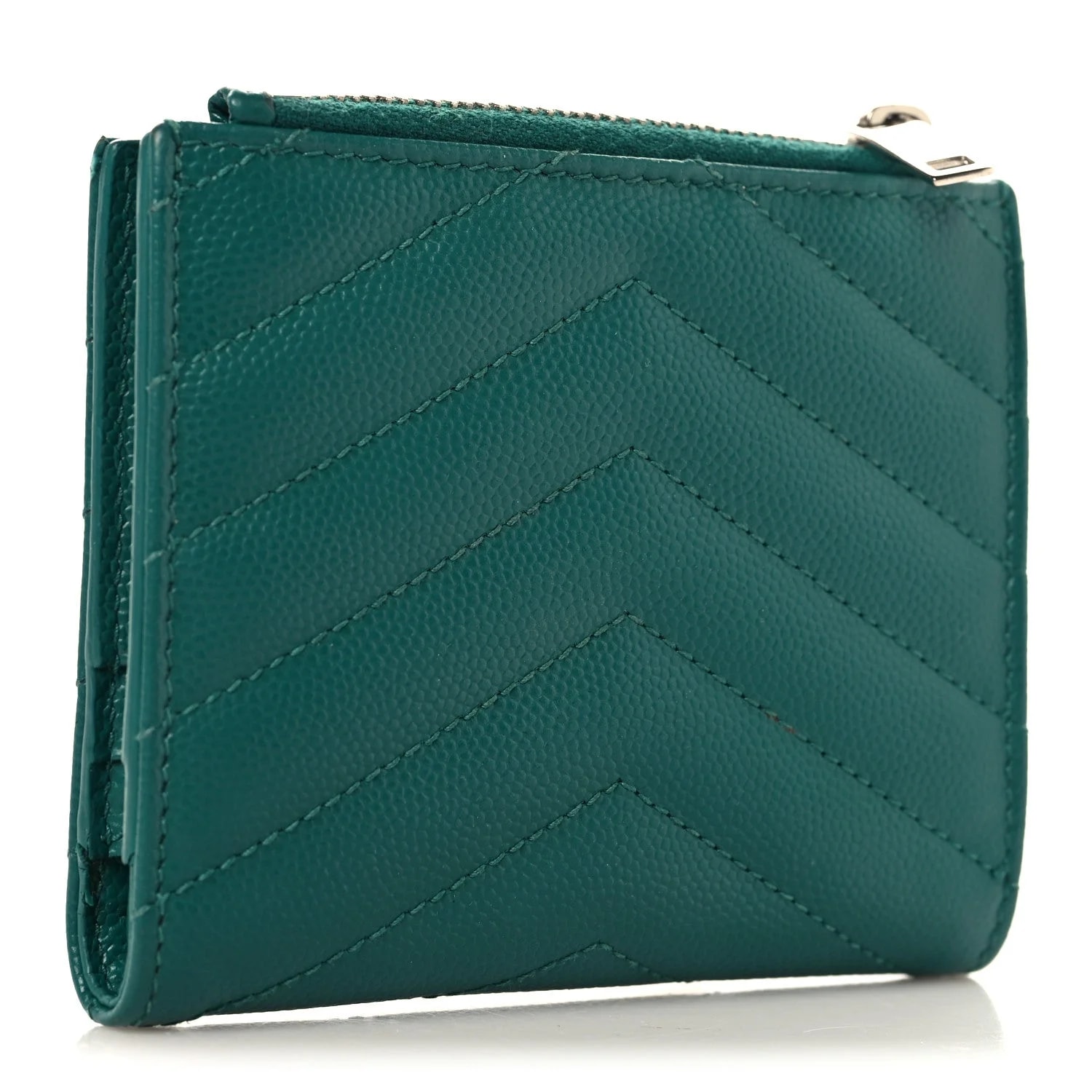 Grain de Poudre Chevron Zipped Card Case Malachite 3