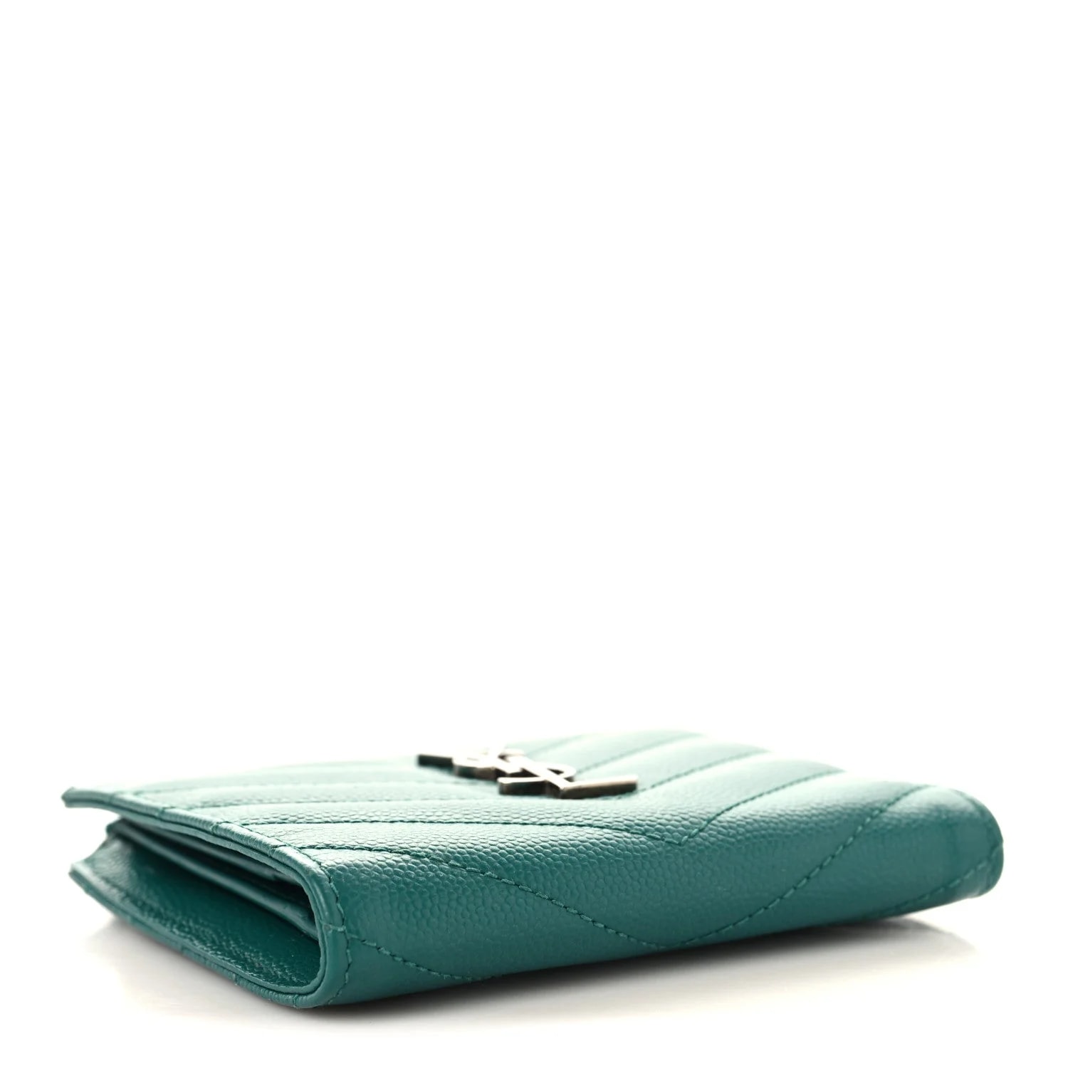 Grain de Poudre Chevron Zipped Card Case Malachite 4