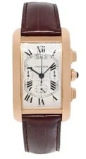 Cartier Tank Americaine Chronograph 18k Rose Gold Automatic 2893 2