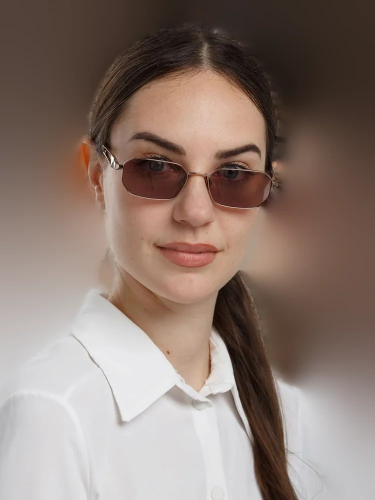Hickmann Hi3248 Metal Rectangle Sunglasses — Rose Gold 4