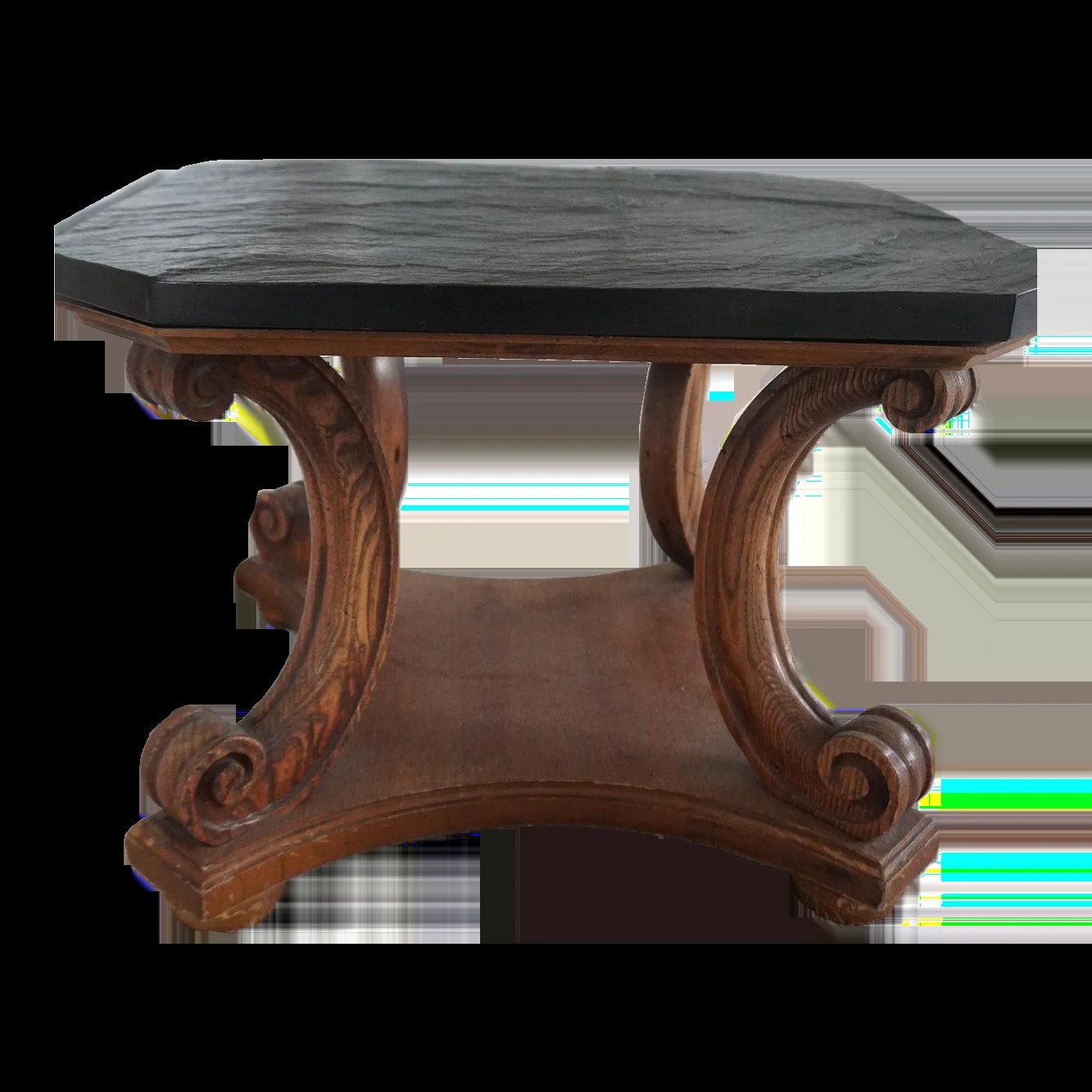 Henredon — Mid 20th Century Henredon Top Accent With Carved Scroll Base — Furniture — resale