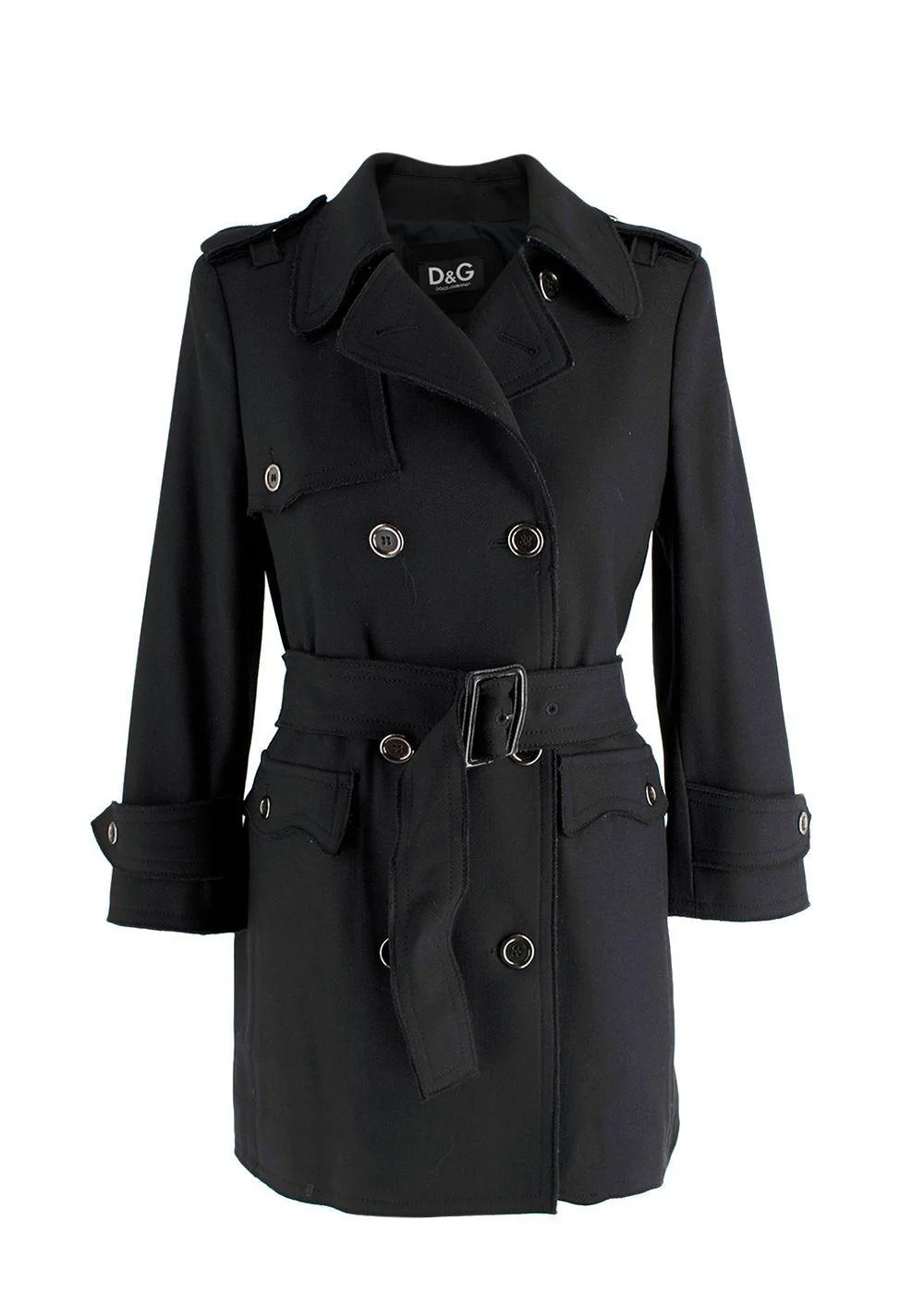 Dolce & Gabbana — Dolce & Gabbana Belted Pure Double Breasted Trench Coat — Clothing — resale