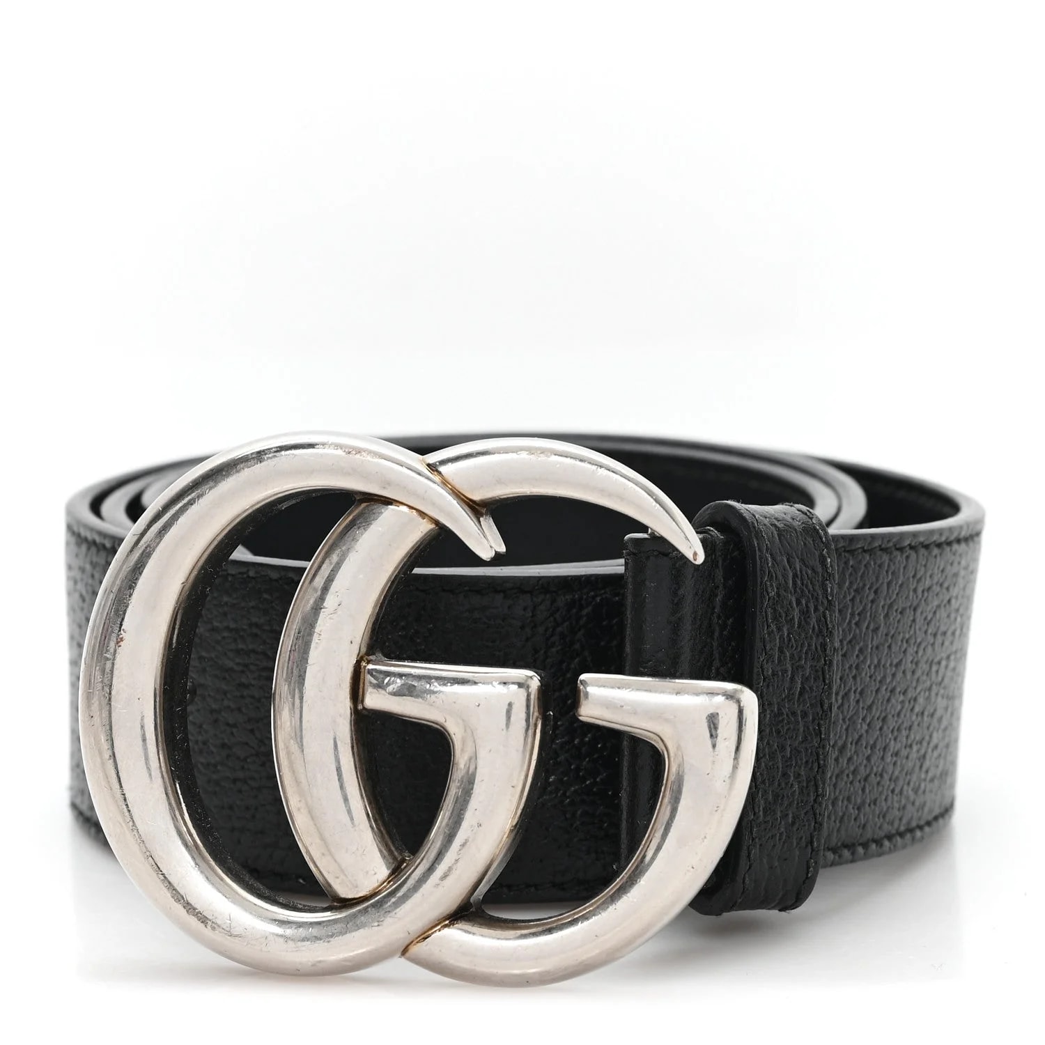 Gucci — Textured Dollar Nickel Double G 40mm Belt 75 30 — Accessory — resale