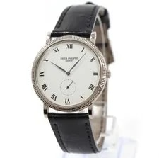 Patek Philippe — Patek Philippe Calatrava 3919G 33MM White Roman Dial 18K White Gold — Watch — resale