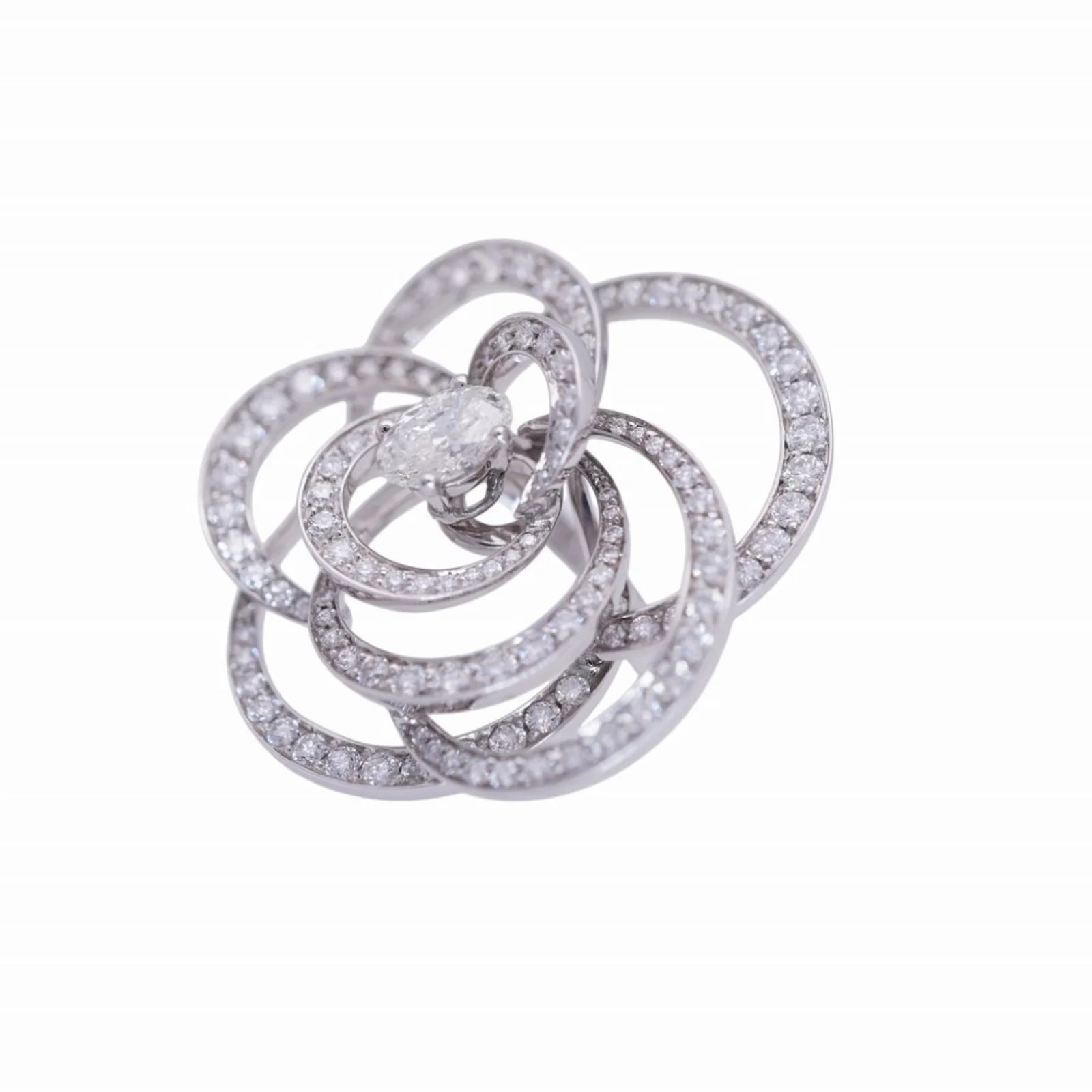 Chanel Camellia 18K White Gold Band 3