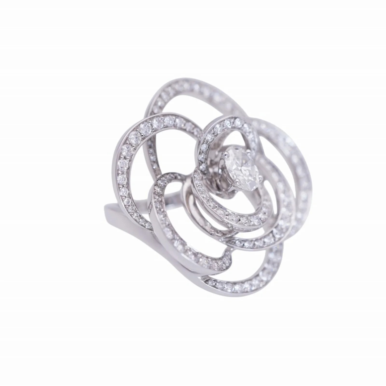 Chanel Camellia 18K White Gold Band 4