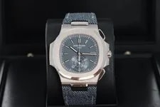Patek Philippe — Patek Philippe Nautilus Chronograph 5980/60G-001 "Denim", Blue Dial - White Gold — Watch — resale