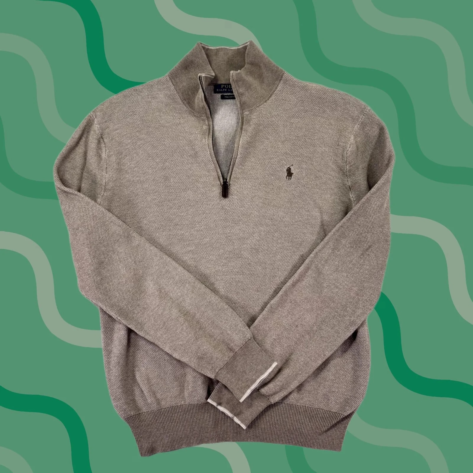 Polo Ralph Lauren — Polo Ralph Lauren Sweater M Pima Cotton 1/4 Zip Mock Neck Pony — streetwear — resale