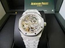 Audemars Piguet 18k 15466BC.GG.1259BC.01 Double Balance Frosted Open Worked 37mm 2
