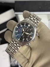 IWC Pilot Chronograph 43mm IW377704 IW377701 Black Dial Day Date Box + 2 Straps 2