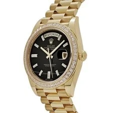 Rolex Day-Date 40 228398TBR Yellow Gold Onyx Baguette Diamond Dial Baguette 3