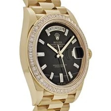 Rolex Day-Date 40 228398TBR Yellow Gold Onyx Baguette Diamond Dial Baguette 4