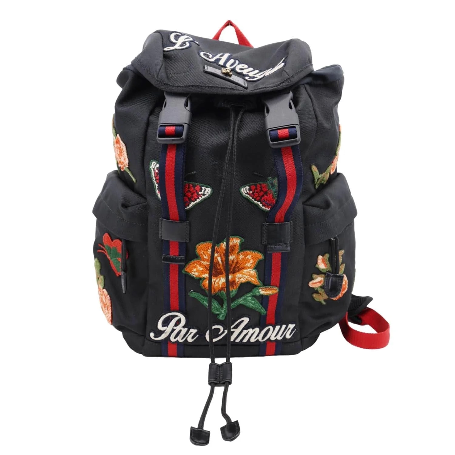 Gucci — Gucci L'Aveugle Par Amour Embroidered Techno Web Backpack 478327 — Handbag — resale