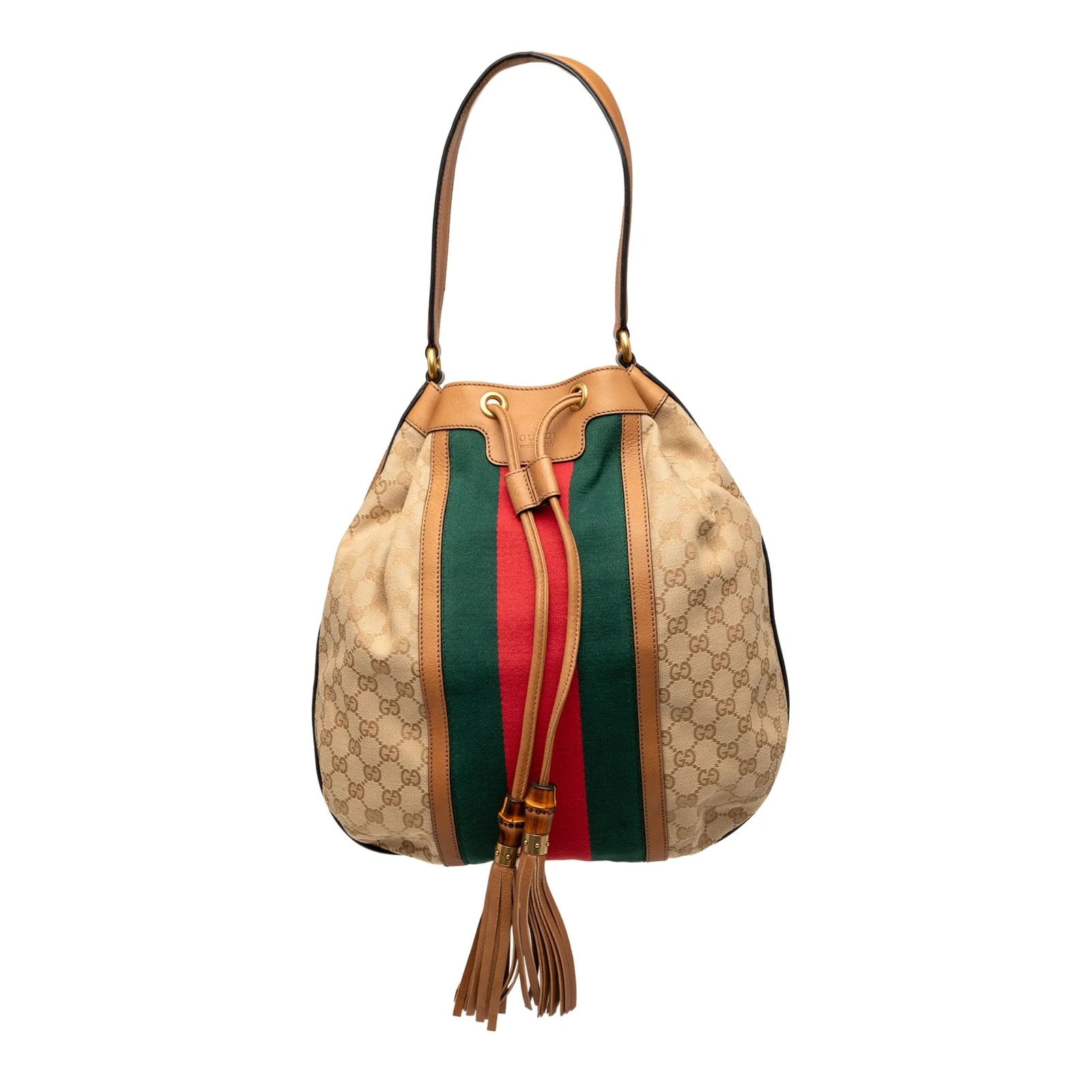 Gucci — Web Rania Drawstring Hobo — Handbag — resale