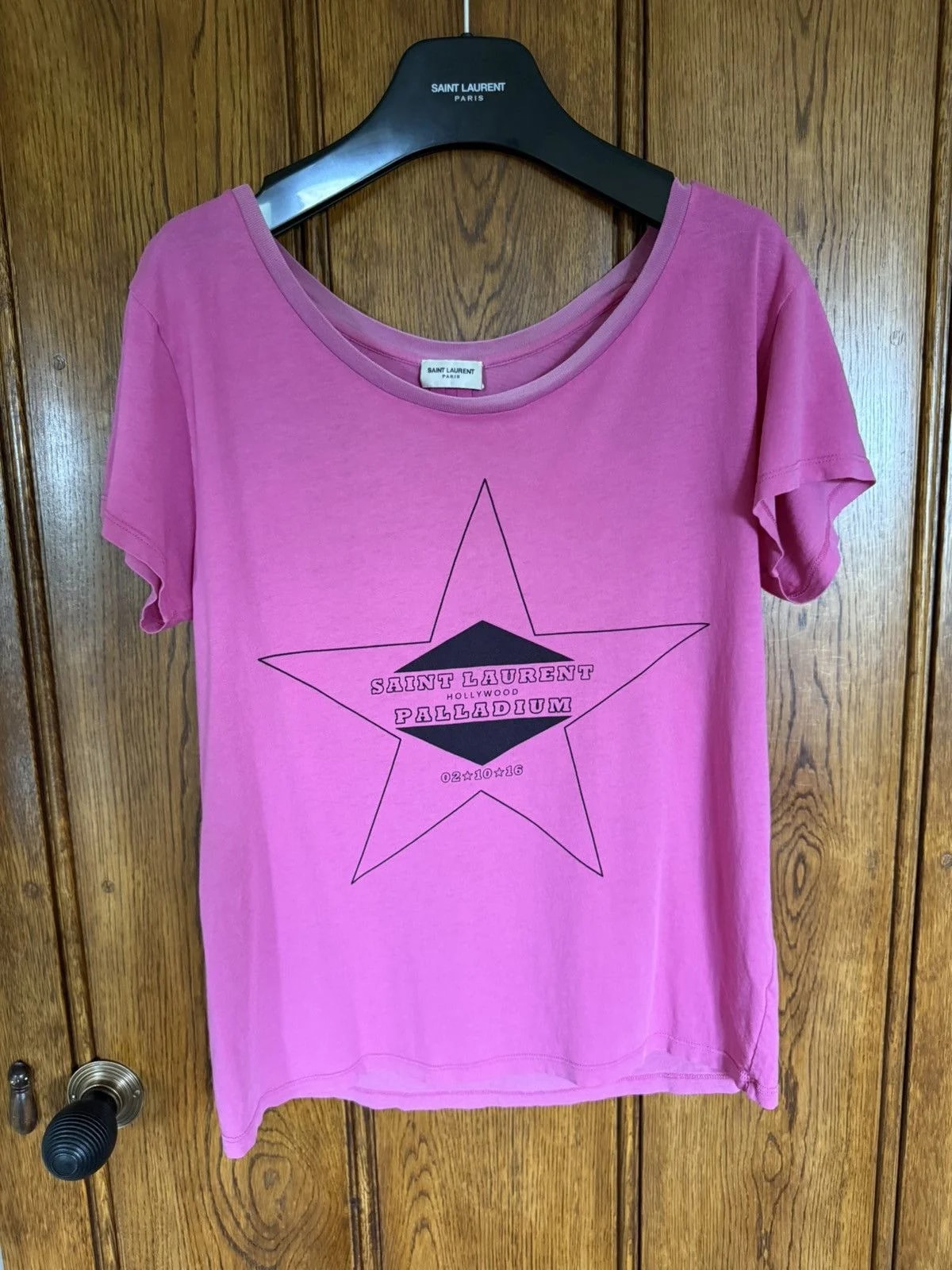 Saint Laurent — Saint Laurent Runway Palladium Logo T Shirt Hedi — streetwear — resale