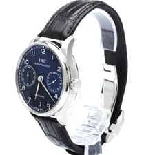 IWC Schaffhausen — IWC Schaffhausen Portugieser Chronograph Automatic Stainless Steel and Leather — Watch — resale