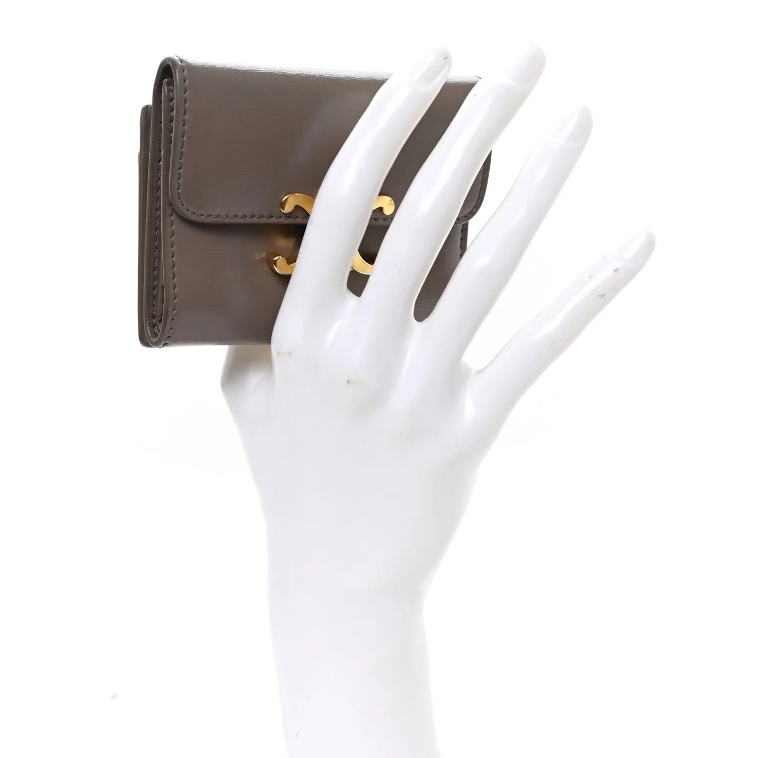 Compact Triomphe Wallet With Coin Purse Pebble 2