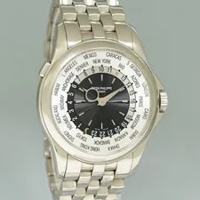Patek Philippe 5130/1g 39mm White Gold Bracelet Blue World Time Box 3