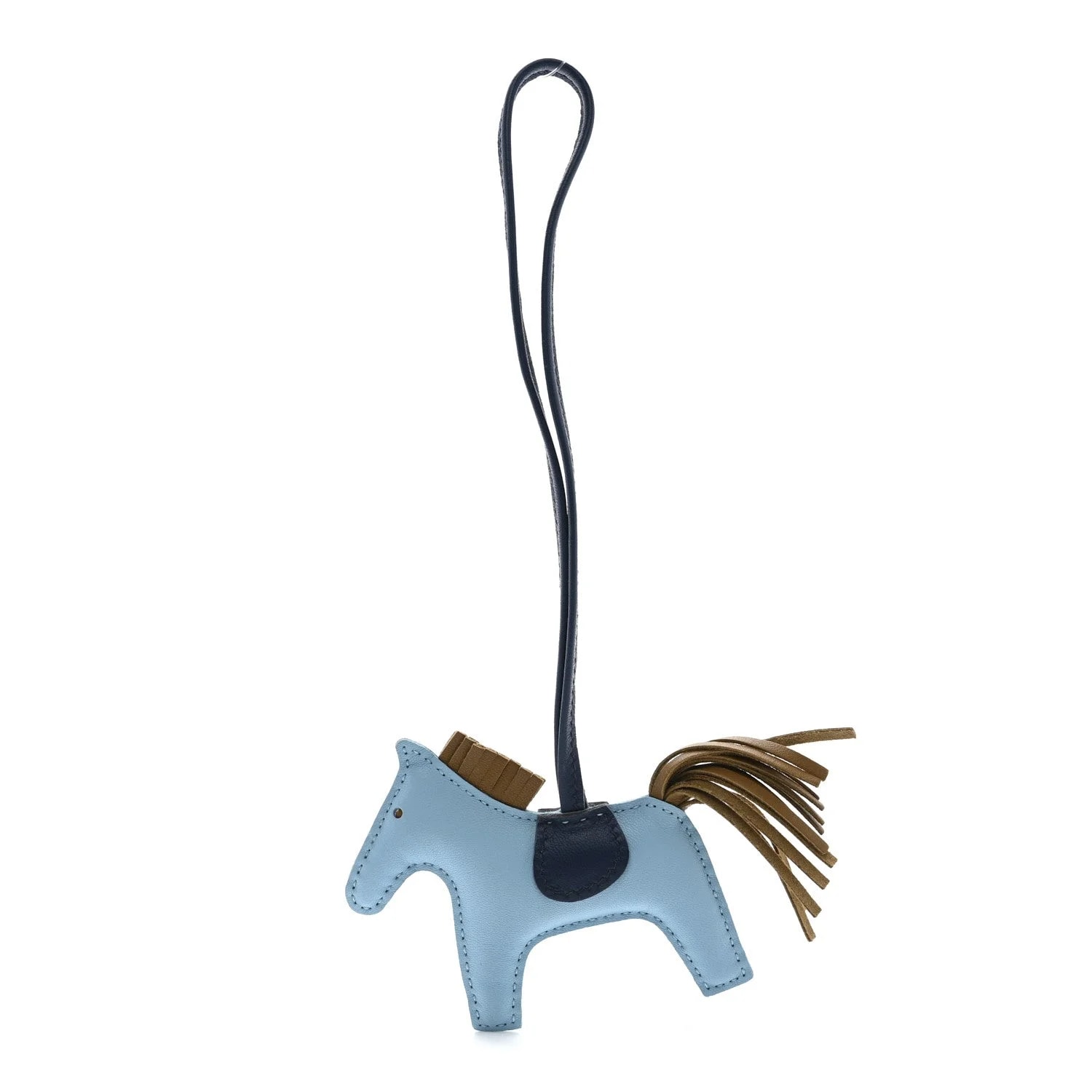 Hermès — Milo Grigri Rodeo Horse Bag Charm Celeste de Malte Kraft — Accessory — resale