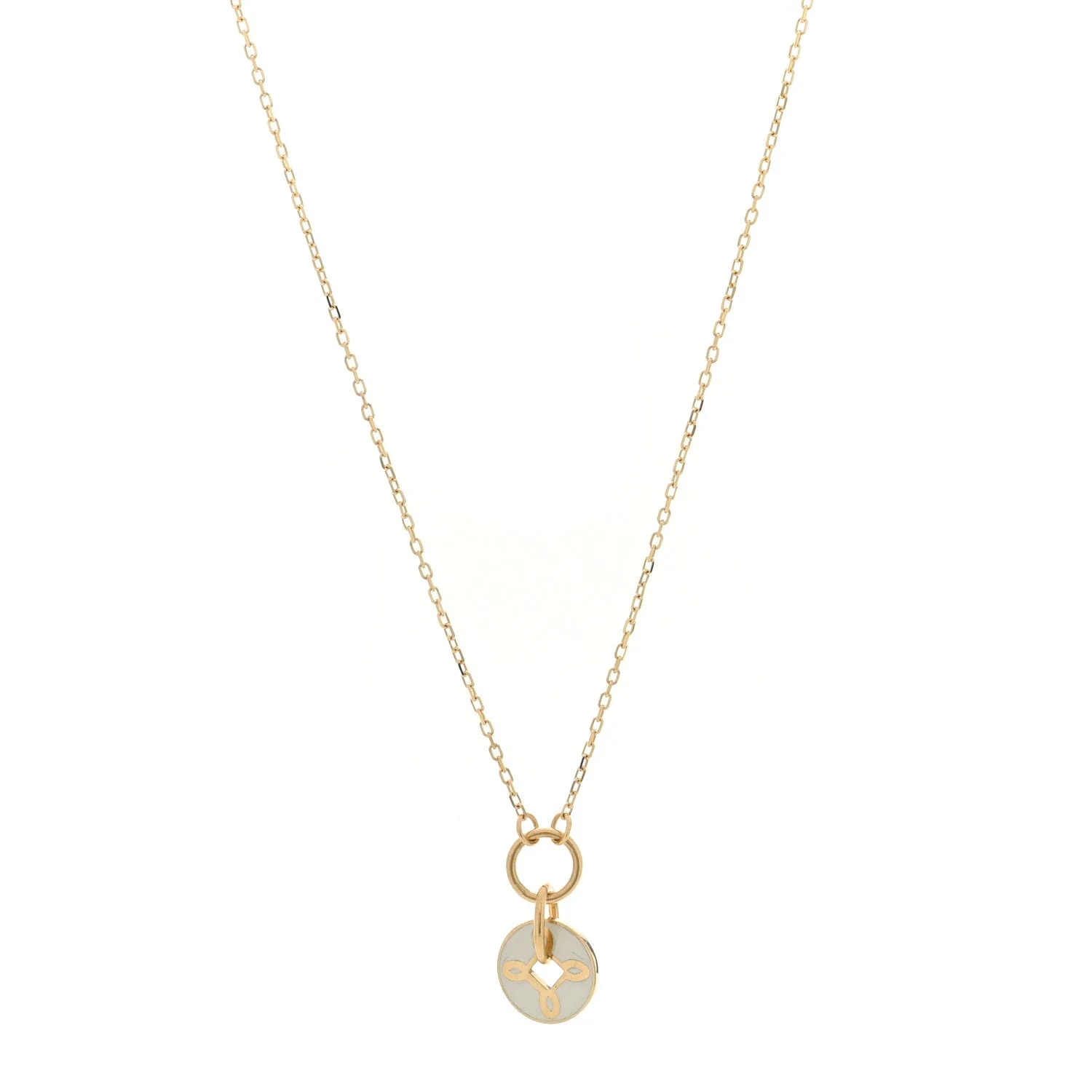 Foundrae — 18K Yellow Gold Enamel Petite Champleve True Love Knot — Jewelry — resale