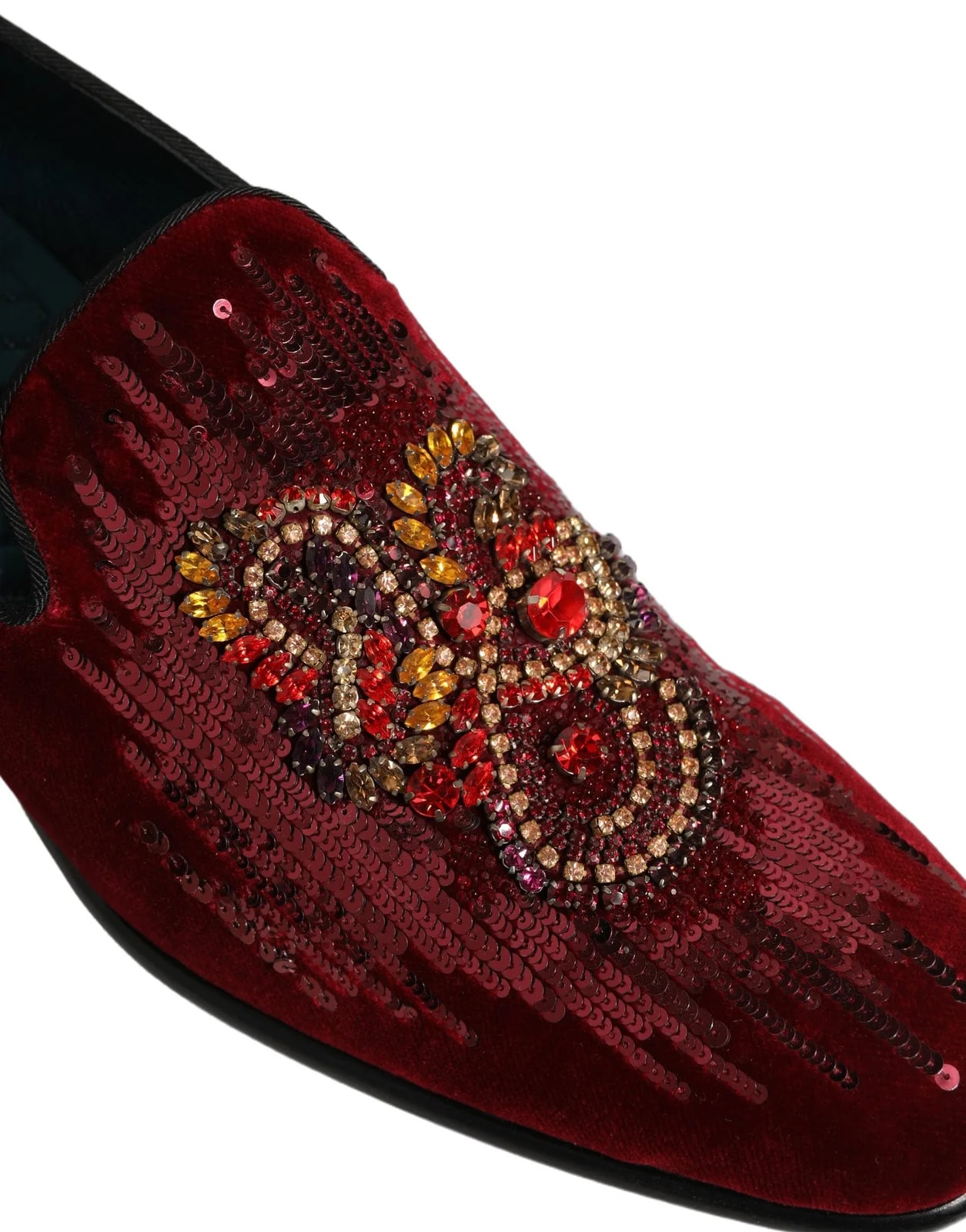 Dolce & Gabbana — Dolce & Gabbana Sequin Gemstone Dress Loafers Shoes — Designer Shoe — resale