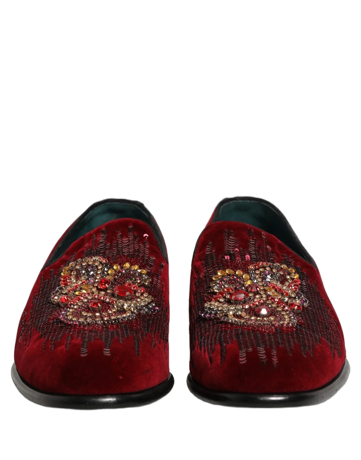 Dolce & Gabbana Sequin Gemstone Dress Loafers Shoes 2