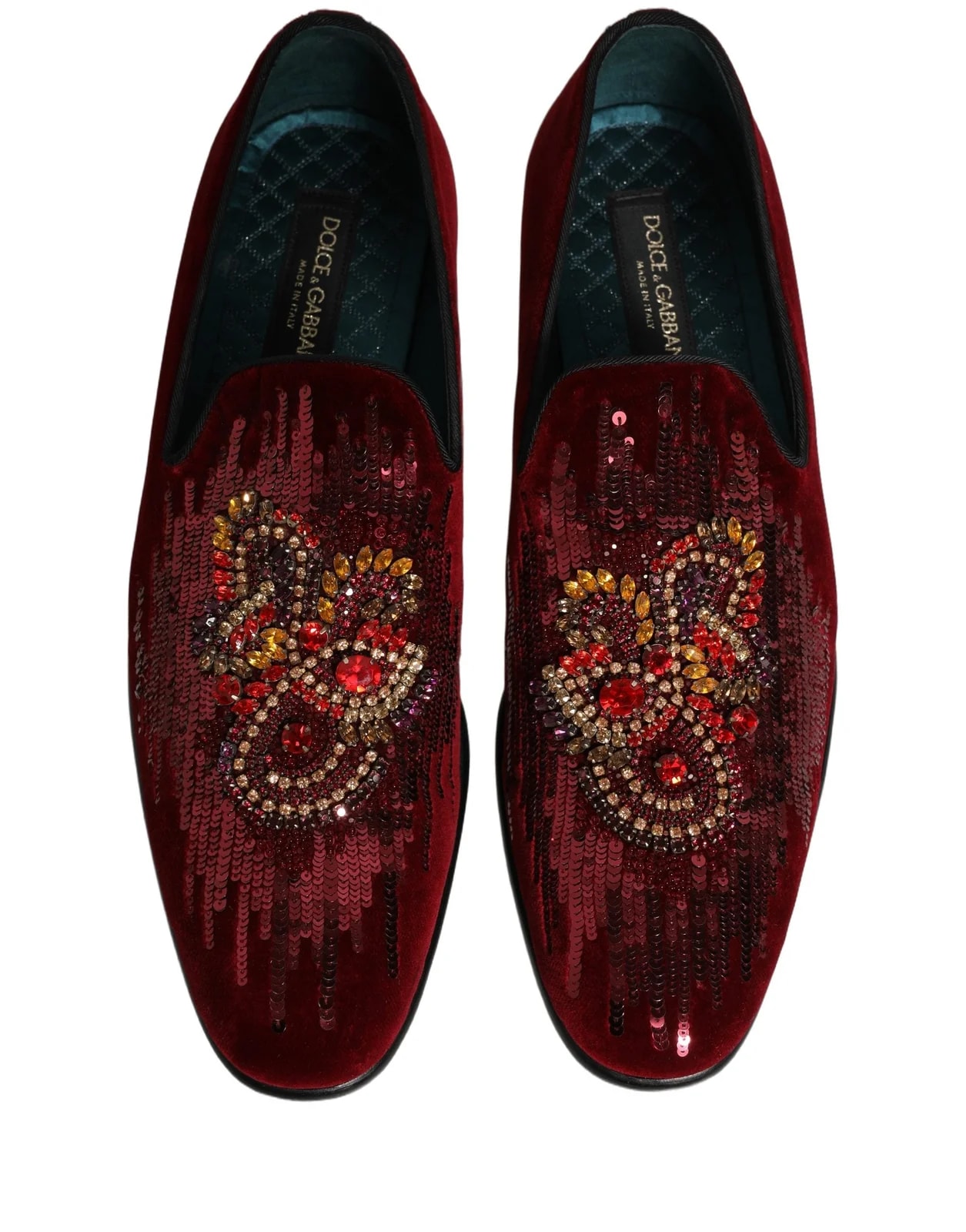 Dolce & Gabbana Sequin Gemstone Dress Loafers Shoes 3