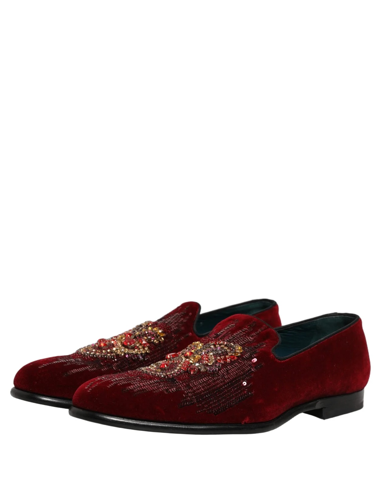 Dolce & Gabbana Sequin Gemstone Dress Loafers Shoes 4