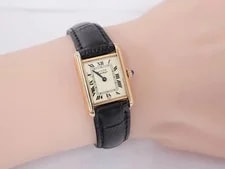Cartier Must de Tank W1003153 54332 Silver / Gold Plated 20mm Ivory Dial #WJW274 2