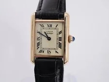 Cartier Must de Tank W1003153 54332 Silver / Gold Plated 20mm Ivory Dial #WJW274 3