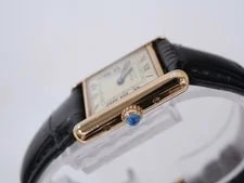 Cartier Must de Tank W1003153 54332 Silver / Gold Plated 20mm Ivory Dial #WJW274 4