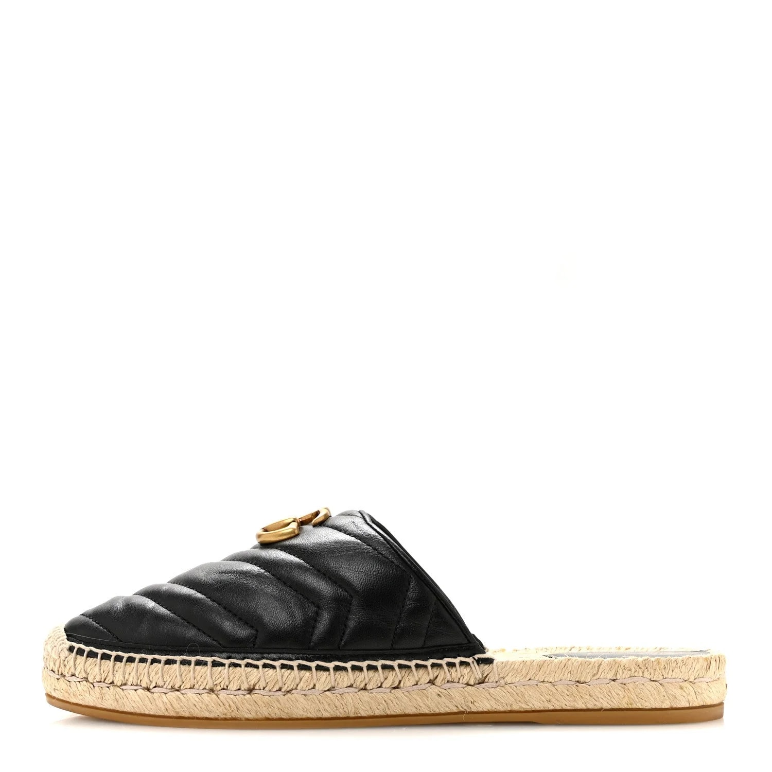 Gucci — Matelasse GG Marmont Espadrille Slippers 39 — Designer Shoe — resale