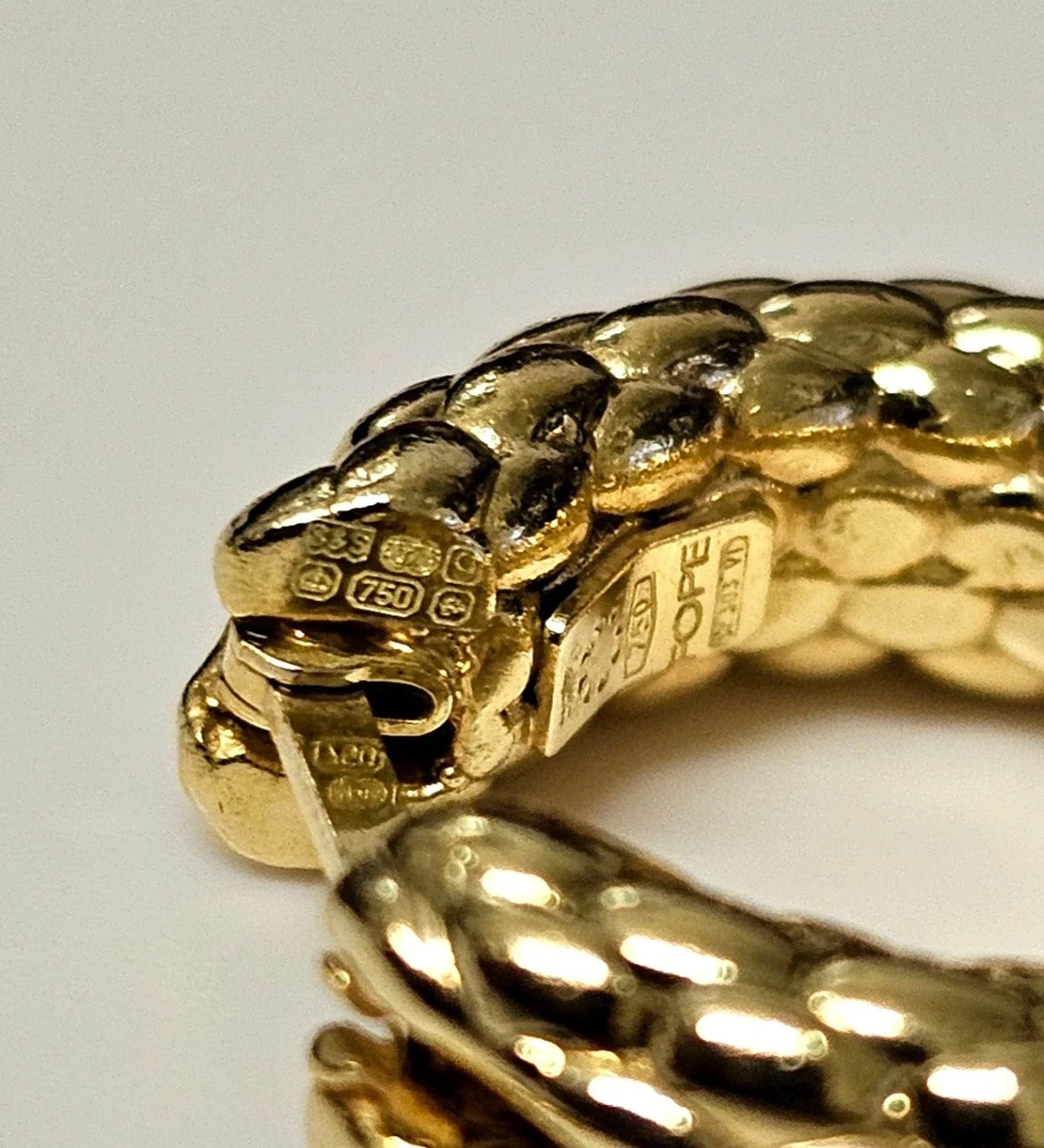Fope "Tubular Priofili" Hoop 18ct Yellow Gold "" 4