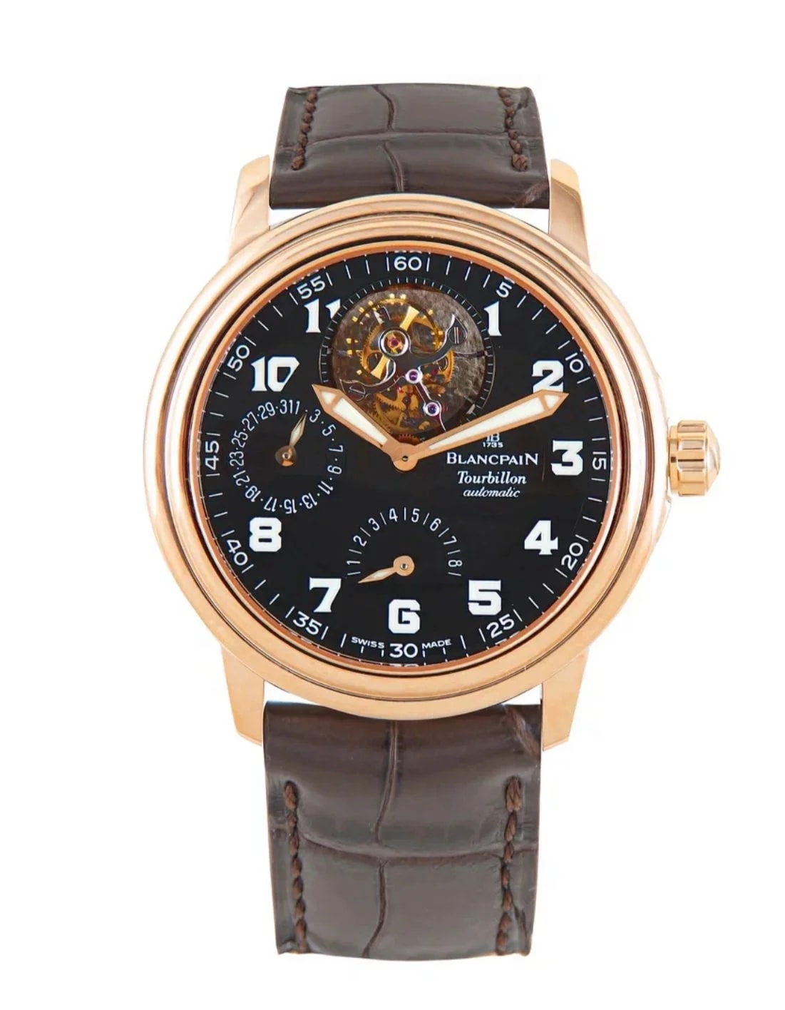 Worldofluxuryus — Blancpain Leman Tourbillon Power Reserve 18K Rose Gold — Watch — resale